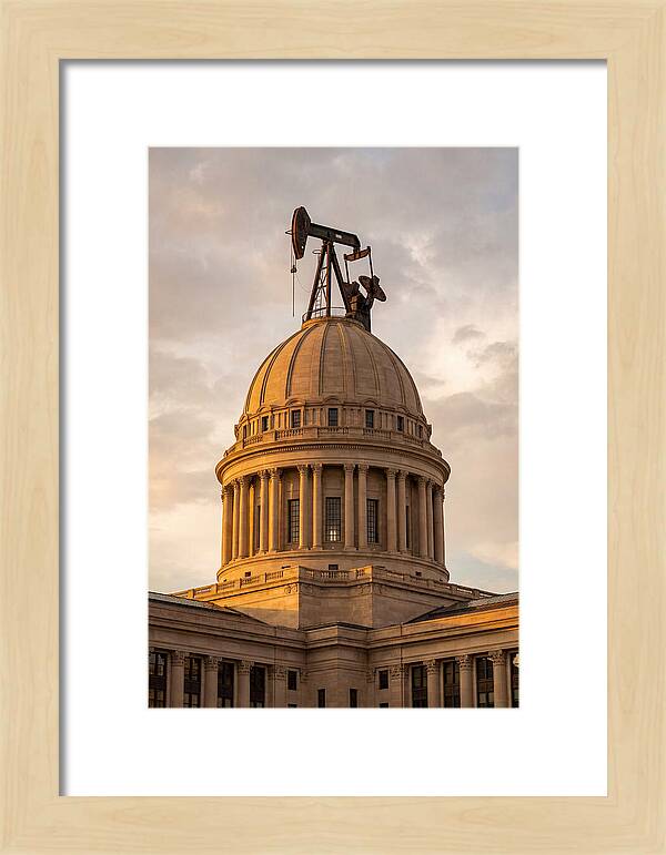 Oklahoma State Capitol With Oil Derrick