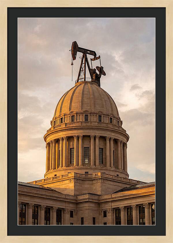 Oklahoma State Capitol With Oil Derrick