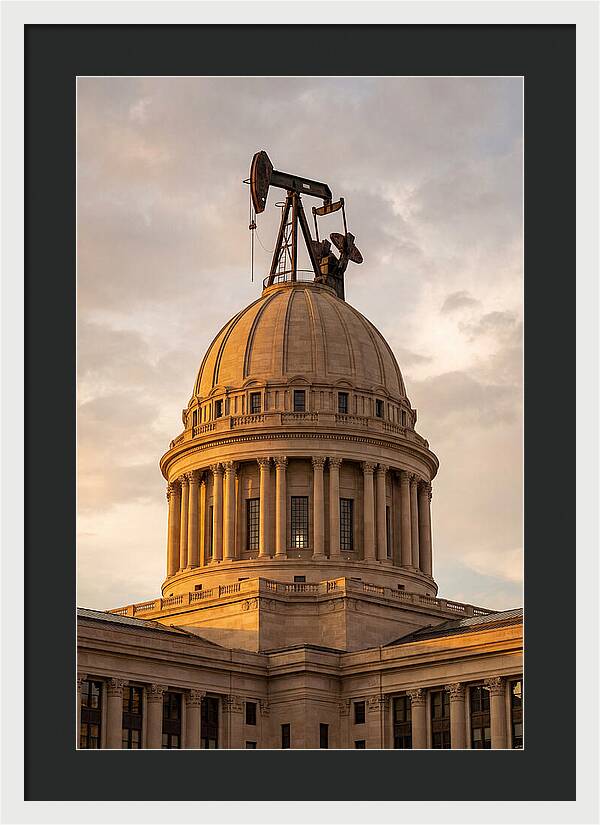 Oklahoma State Capitol With Oil Derrick