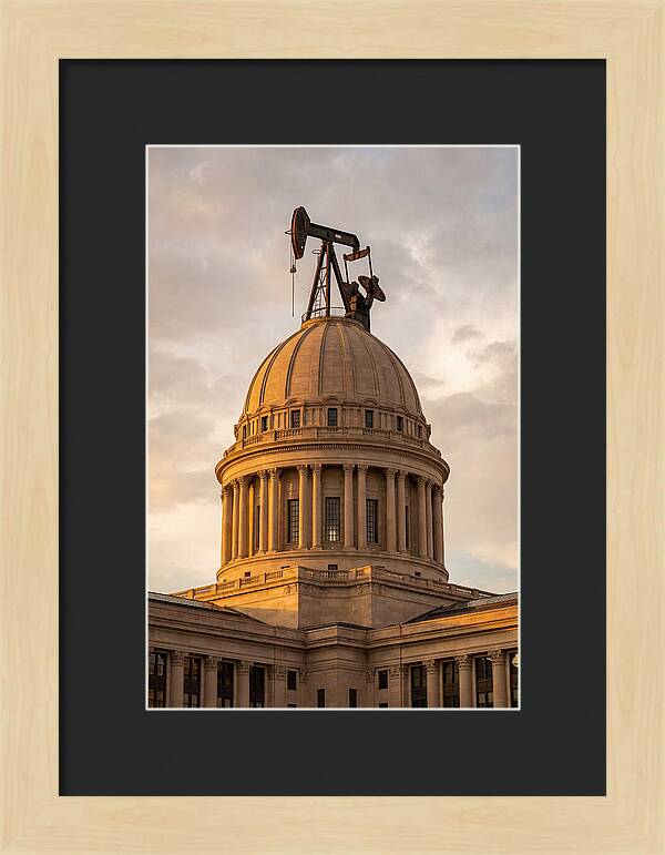 Oklahoma State Capitol With Oil Derrick