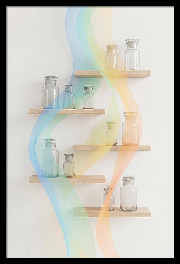 Old Apothecary Glass Jars Display