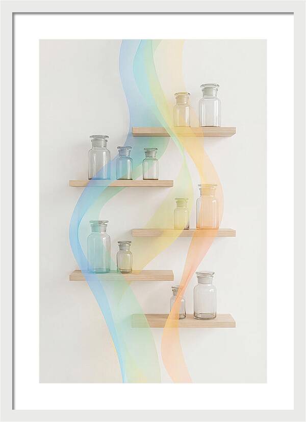 Old Apothecary Glass Jars Display