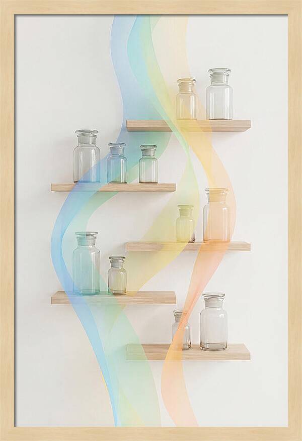 Old Apothecary Glass Jars Display