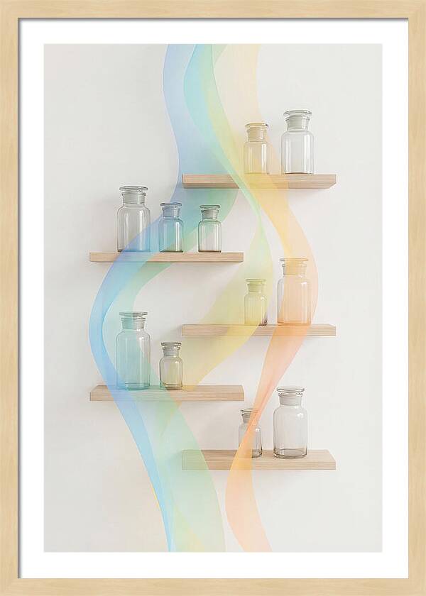 Old Apothecary Glass Jars Display