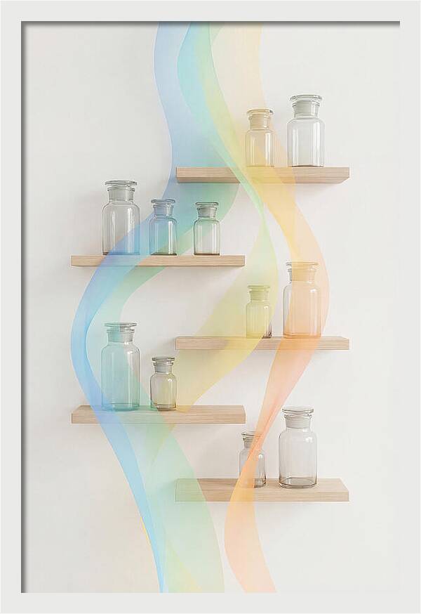 Old Apothecary Glass Jars Display