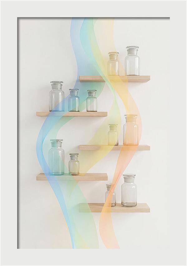 Old Apothecary Glass Jars Display