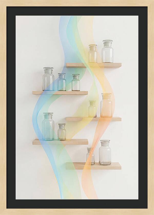 Old Apothecary Glass Jars Display