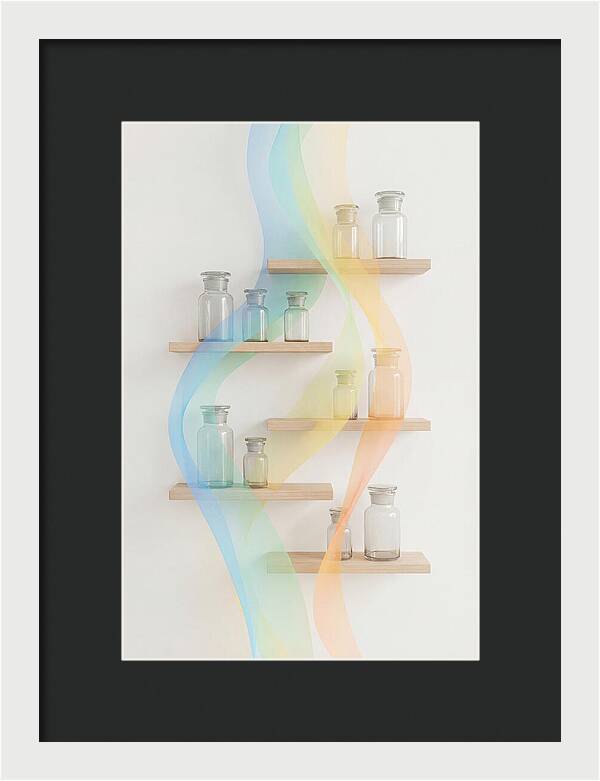 Old Apothecary Glass Jars Display