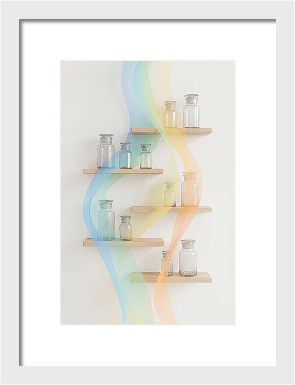 Old Apothecary Glass Jars Display