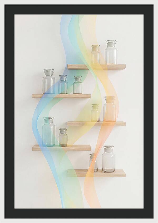 Old Apothecary Glass Jars Display