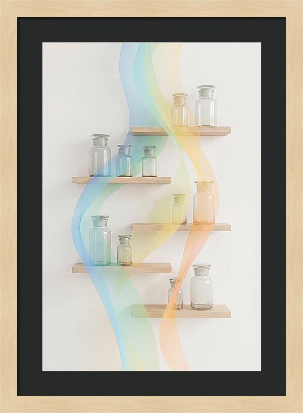 Old Apothecary Glass Jars Display