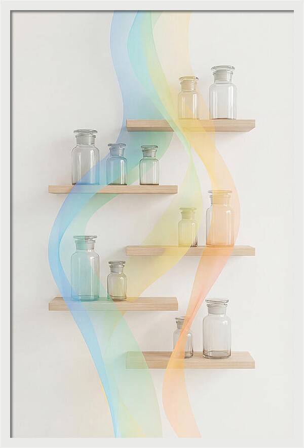 Old Apothecary Glass Jars Display