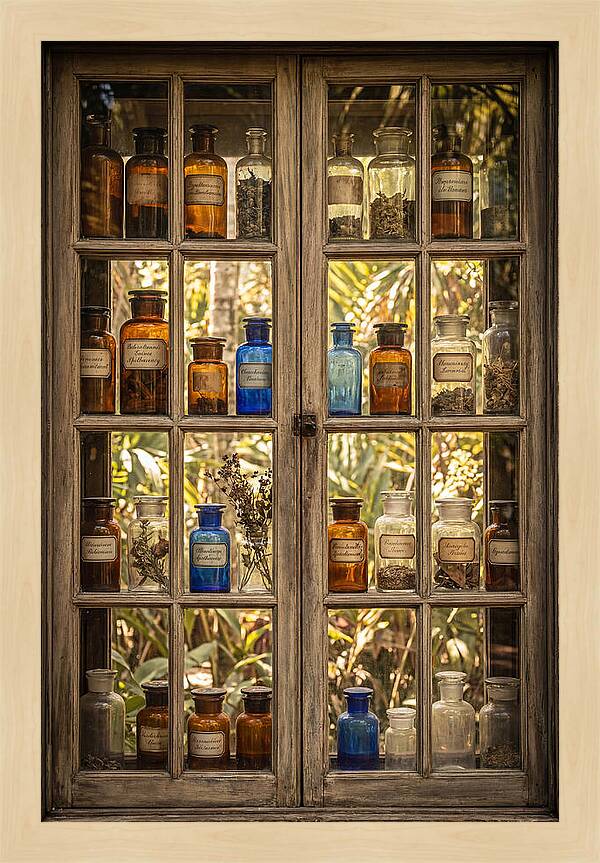 Old Apothecary Jars Display