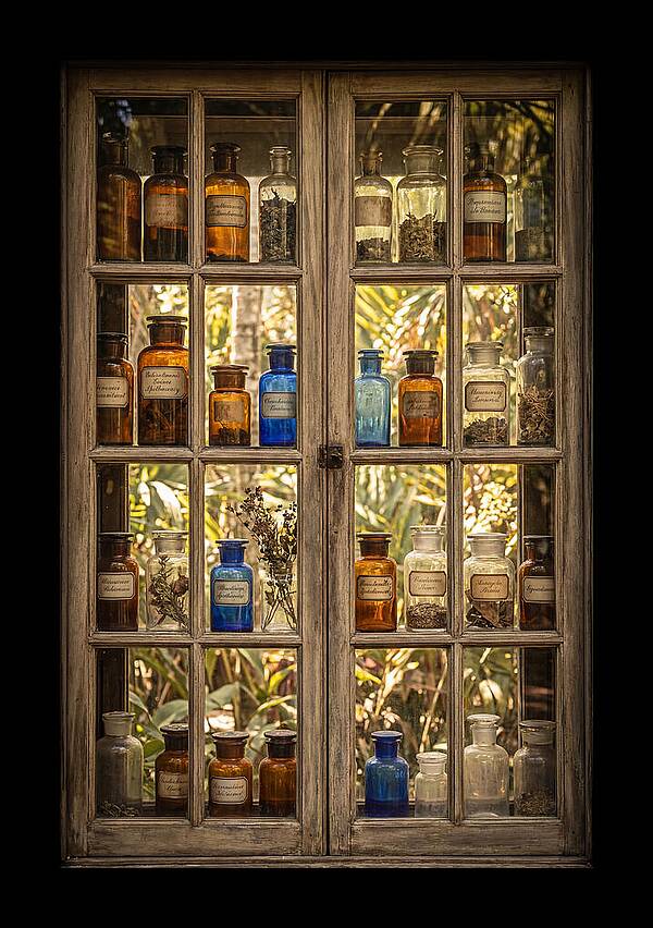 Old Apothecary Jars Display