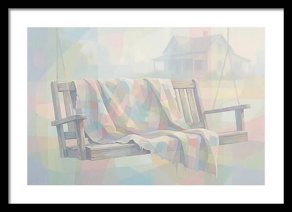 Old Blanket On Porch Swing