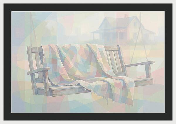 Old Blanket On Porch Swing