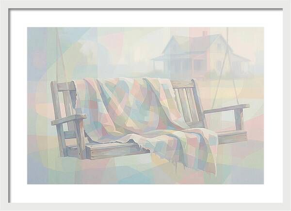 Old Blanket On Porch Swing