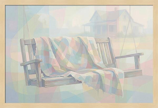 Old Blanket On Porch Swing