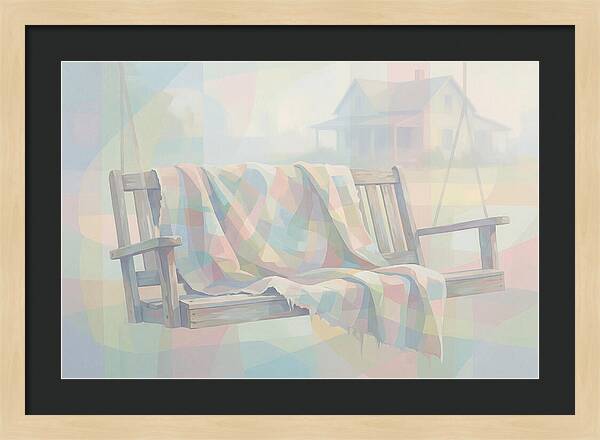 Old Blanket On Porch Swing
