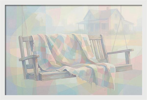 Old Blanket On Porch Swing