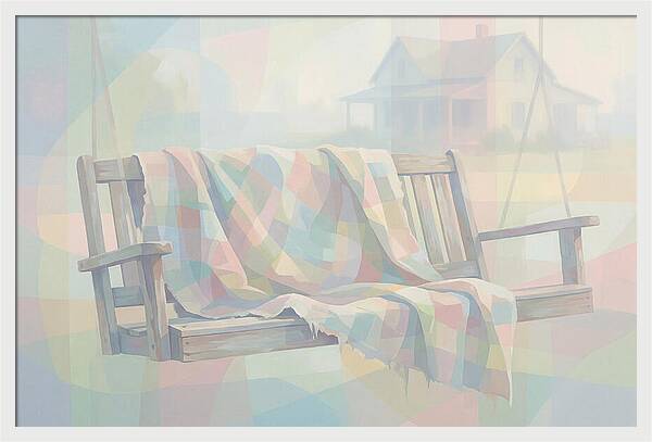 Old Blanket On Porch Swing