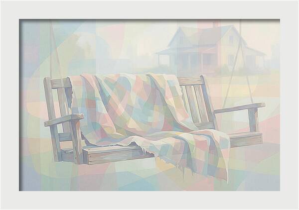 Old Blanket On Porch Swing