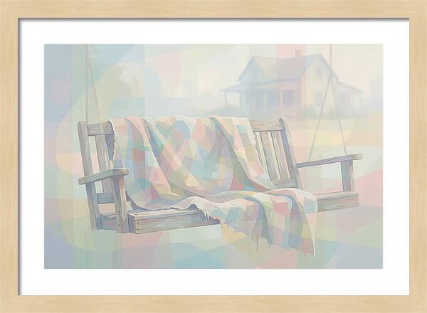 Old Blanket On Porch Swing