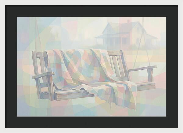 Old Blanket On Porch Swing