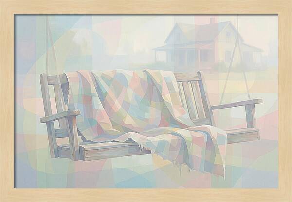Old Blanket On Porch Swing
