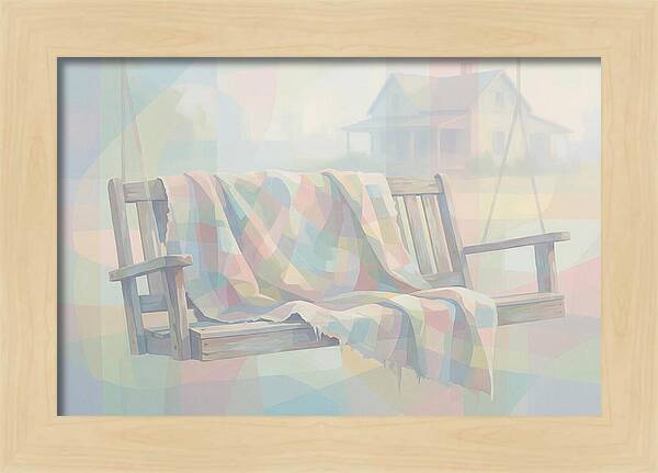 Old Blanket On Porch Swing