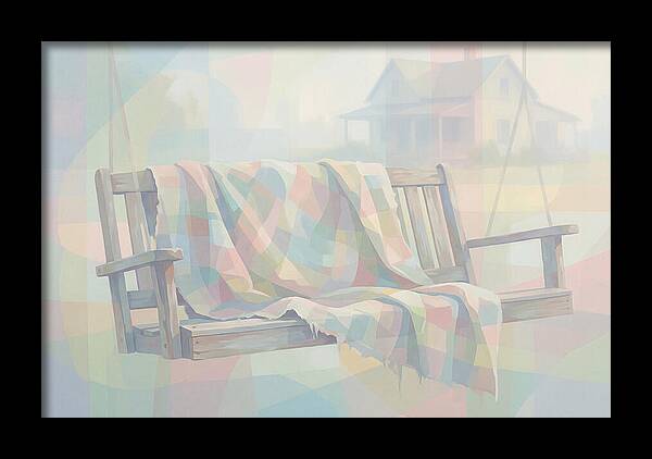 Old Blanket On Porch Swing
