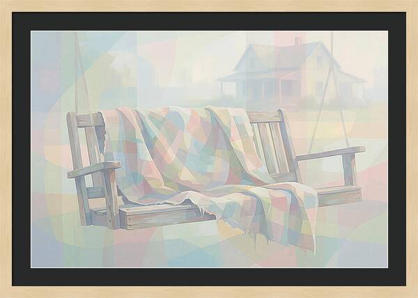 Old Blanket On Porch Swing