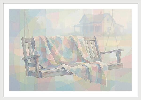 Old Blanket On Porch Swing