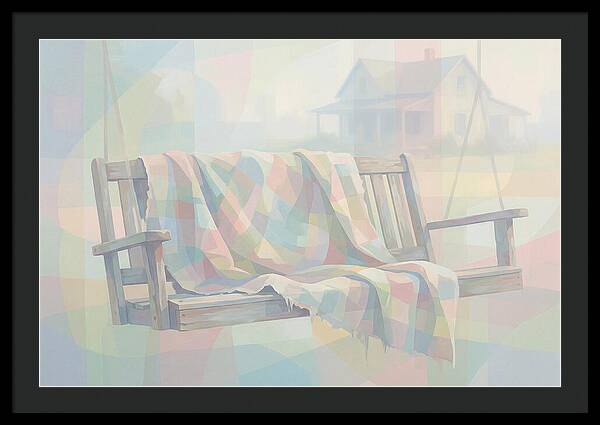 Old Blanket On Porch Swing