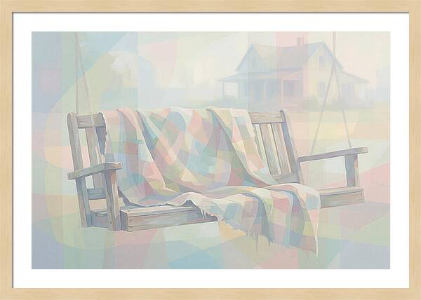 Old Blanket On Porch Swing