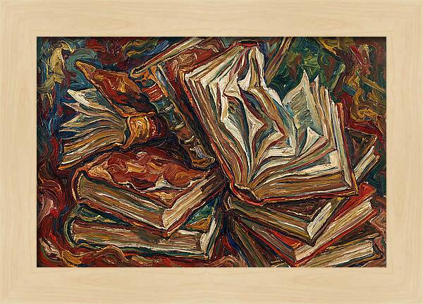 Old Books In Expressionist Style