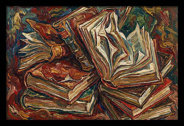 Old Books In Expressionist Style