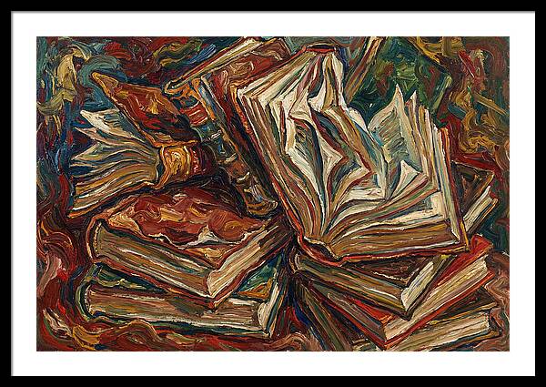 Old Books In Expressionist Style