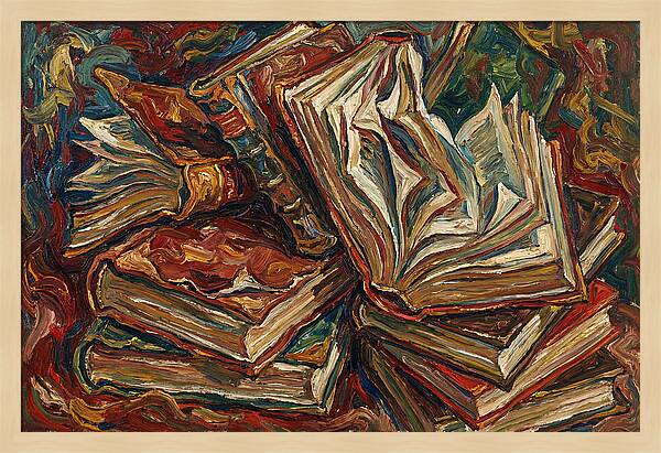 Old Books In Expressionist Style