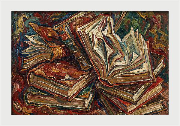 Old Books In Expressionist Style