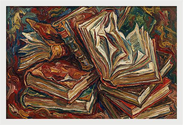Old Books In Expressionist Style