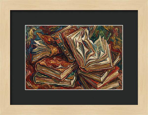 Old Books In Expressionist Style
