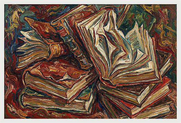 Old Books In Expressionist Style