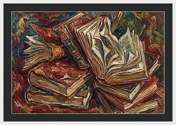 Old Books In Expressionist Style