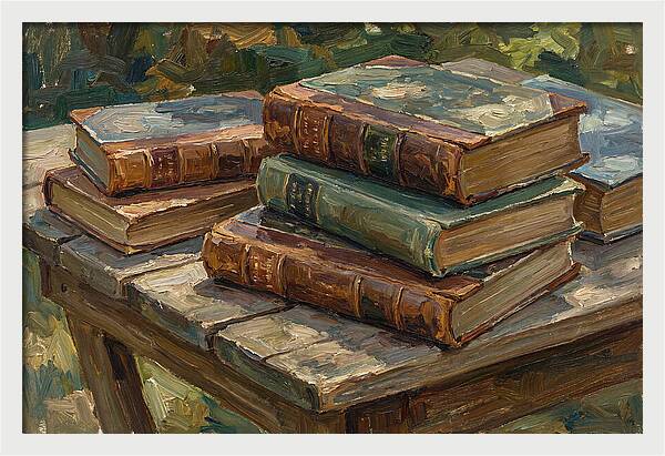 Old Books On A Table
