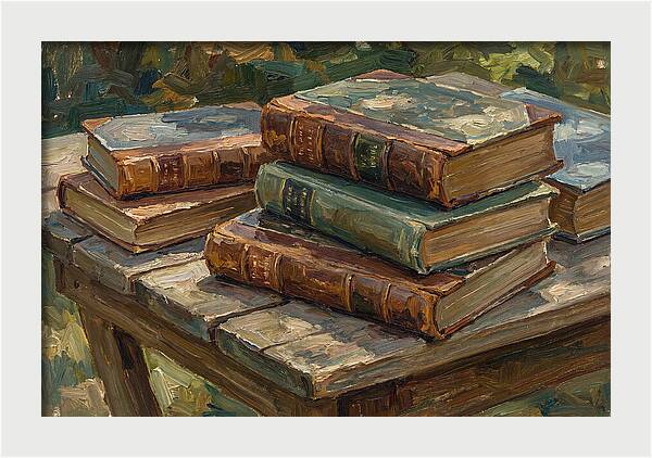 Old Books On A Table