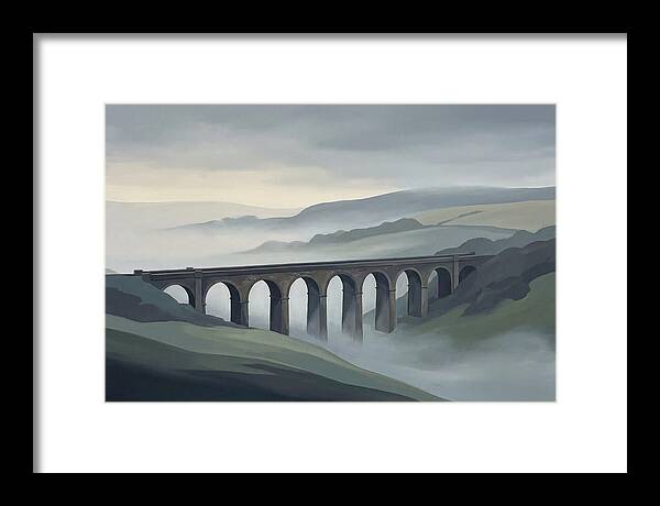 Old Brick Viaduct In Mist