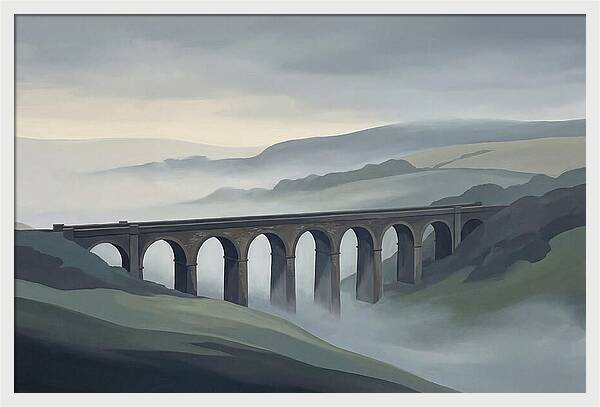 Old Brick Viaduct In Mist