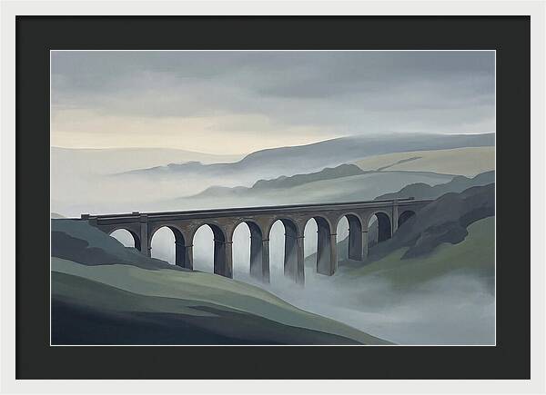 Old Brick Viaduct In Mist