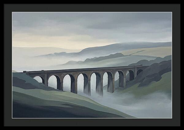Old Brick Viaduct In Mist